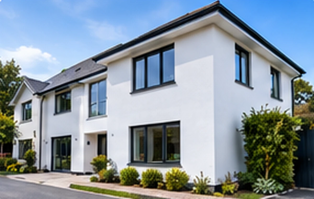 Home with a clean silicone render finish